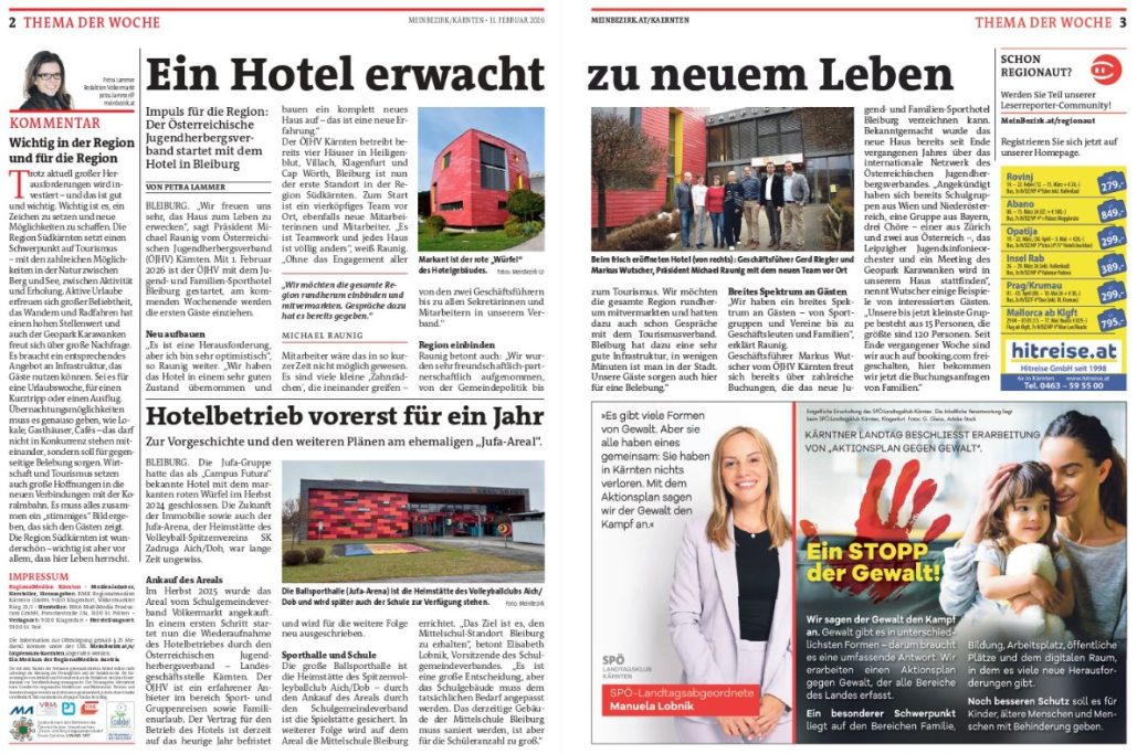 "Ein Hotel erwacht zu neuem Leben", Mein Bezirk Region Völkermarkt, 11. Februar 2026